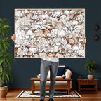 Abstract Longhorn Herd Wall Art Canvas Print
