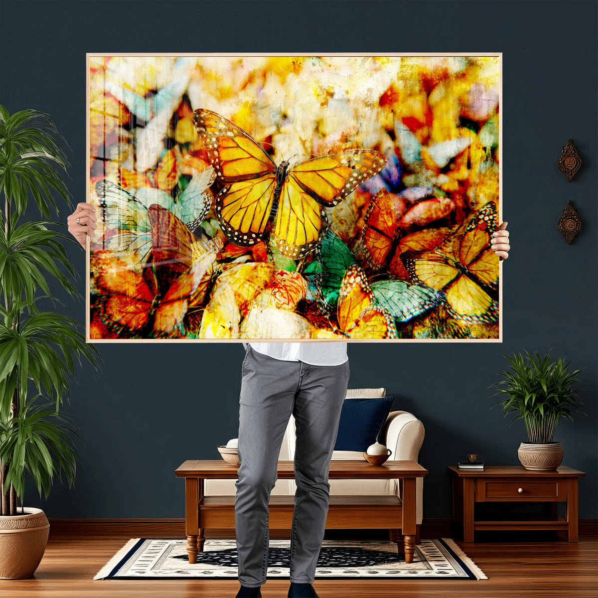 Butterfly Wall Art Canvas Print | Colorful Abstract Nature Artwork