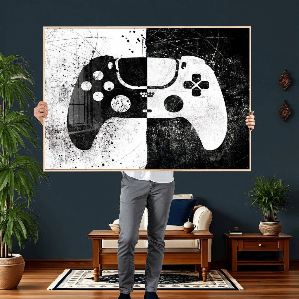 Abstract Gaming Controller Wall Art Canvas Print