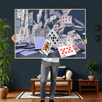 Playing Cards Canvas Wall Art | Casino Game Room Decor