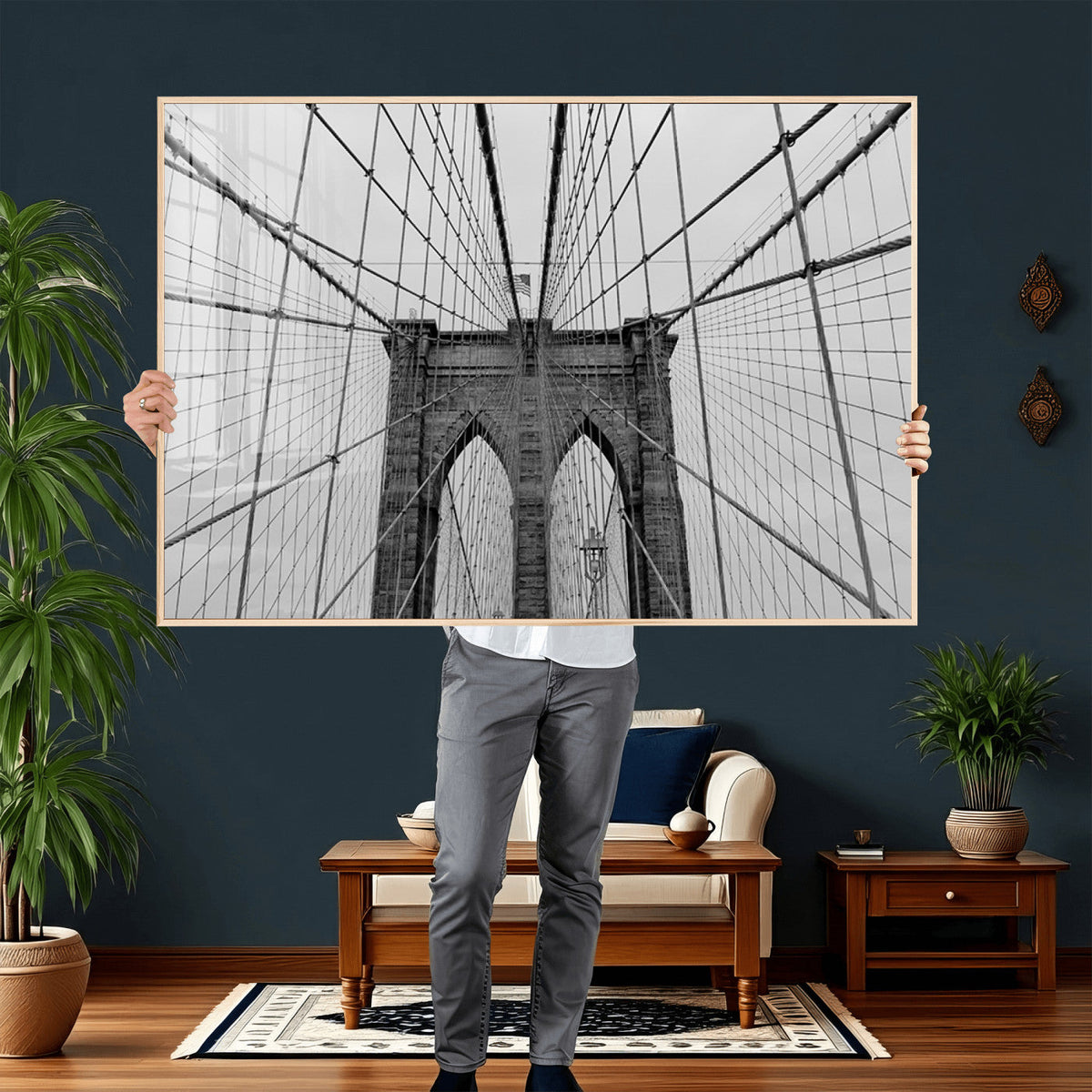 Large Brooklyn Bridge Wall Art Canvas Print