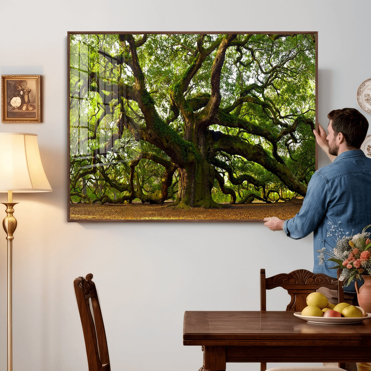 Angel Oak Tree Wall Art Canvas Print | Forest Tree Nature Photography Print