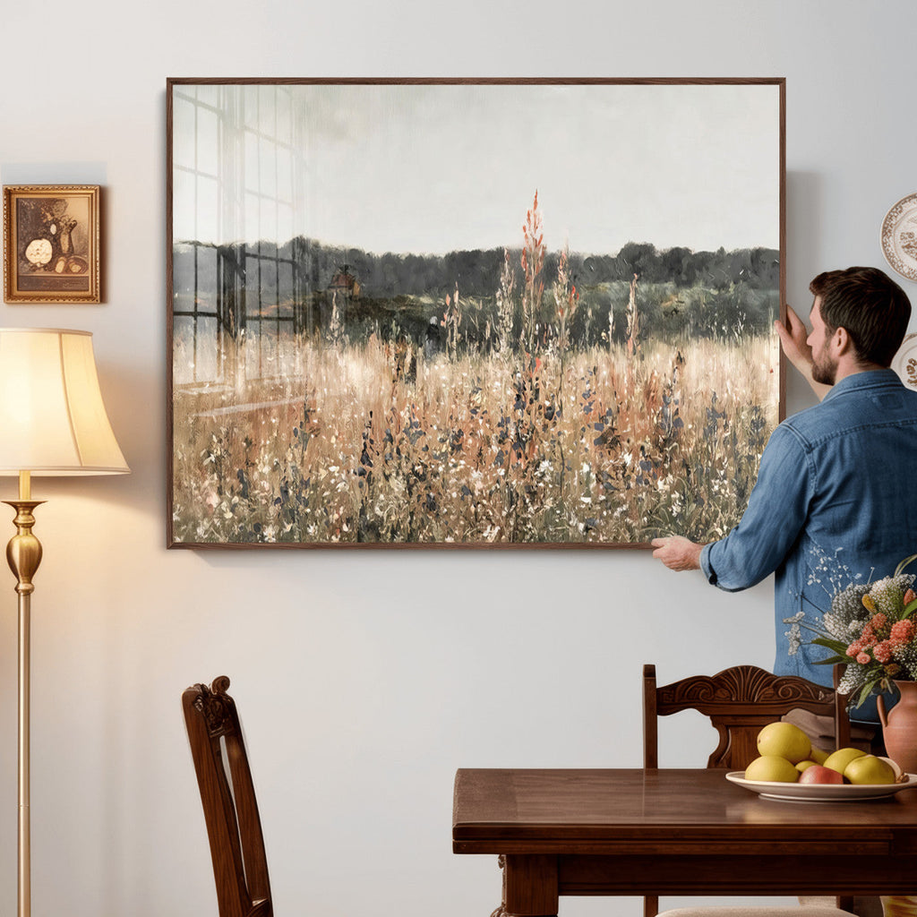 Rustic Field Landscape Wall Art Print, Giclee Canvas Wall Art