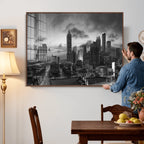 Atlanta Skyline Wall Art Canvas Print, Atlanta Downtown Night Cityscape