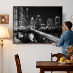 Austin Skyline Wall Art Canvas Print, Austin Downtown Night Cityscape