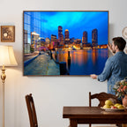 Boston Wall Art Canvas Print, Boston City Downtown Night Cityscape