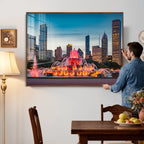 Chicago Wall Art Canvas Print - Chicago City Downtown Night Cityscape