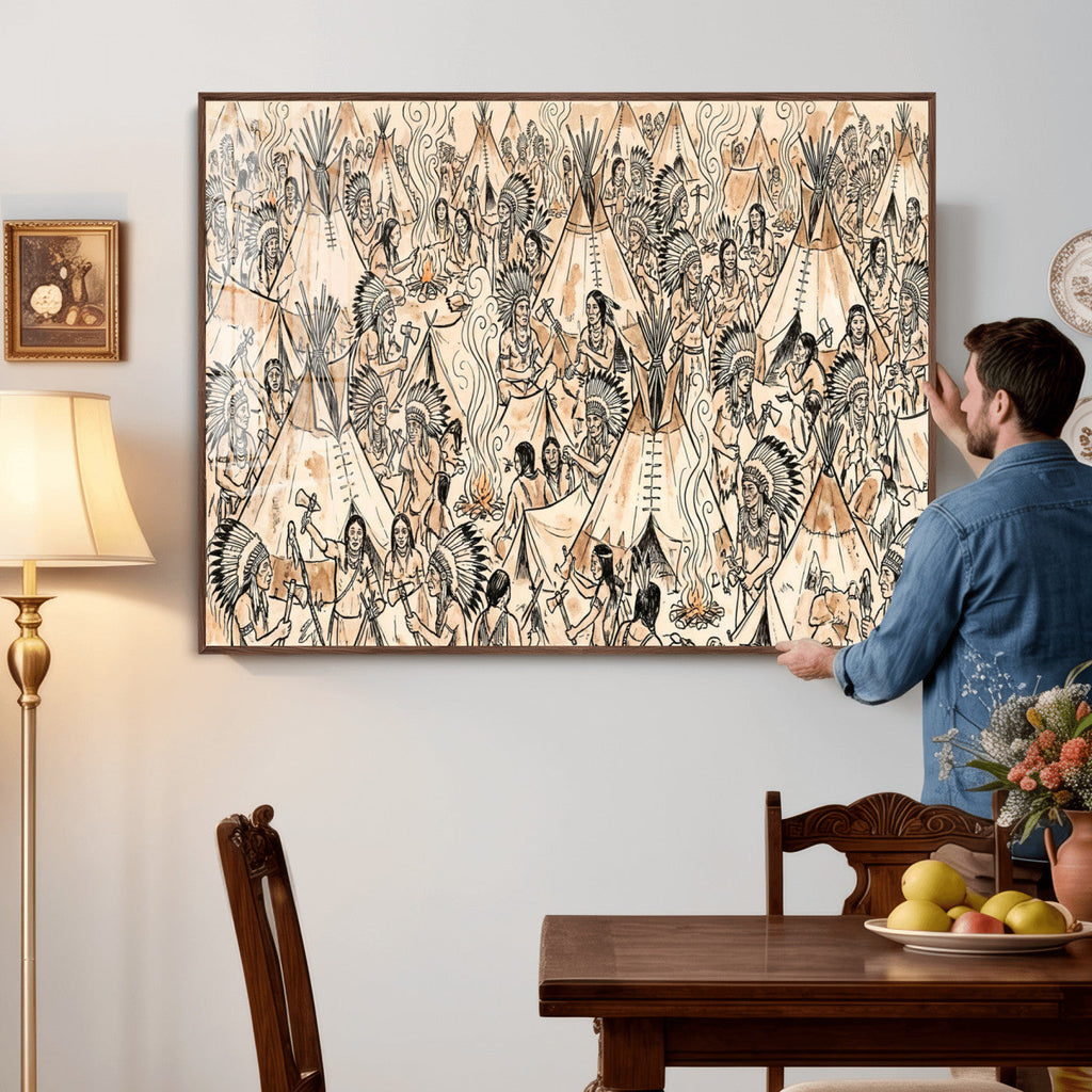 Native American Indian Wall Art Canvas Print