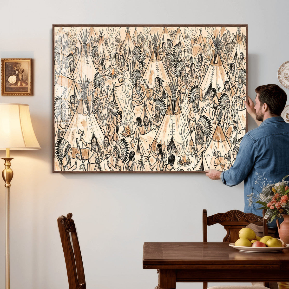 Native American Indian Wall Art Canvas Print