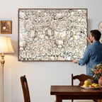 Abstract Bison Wall Art Canvas Print, Abstract Animal Art for Cabin Decor