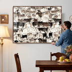 Abstract Texas Longhorn Print, Longhorn Herd Print
