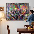 Graffiti Football Helmets Wall Art Canvas Print, Urban Street Art