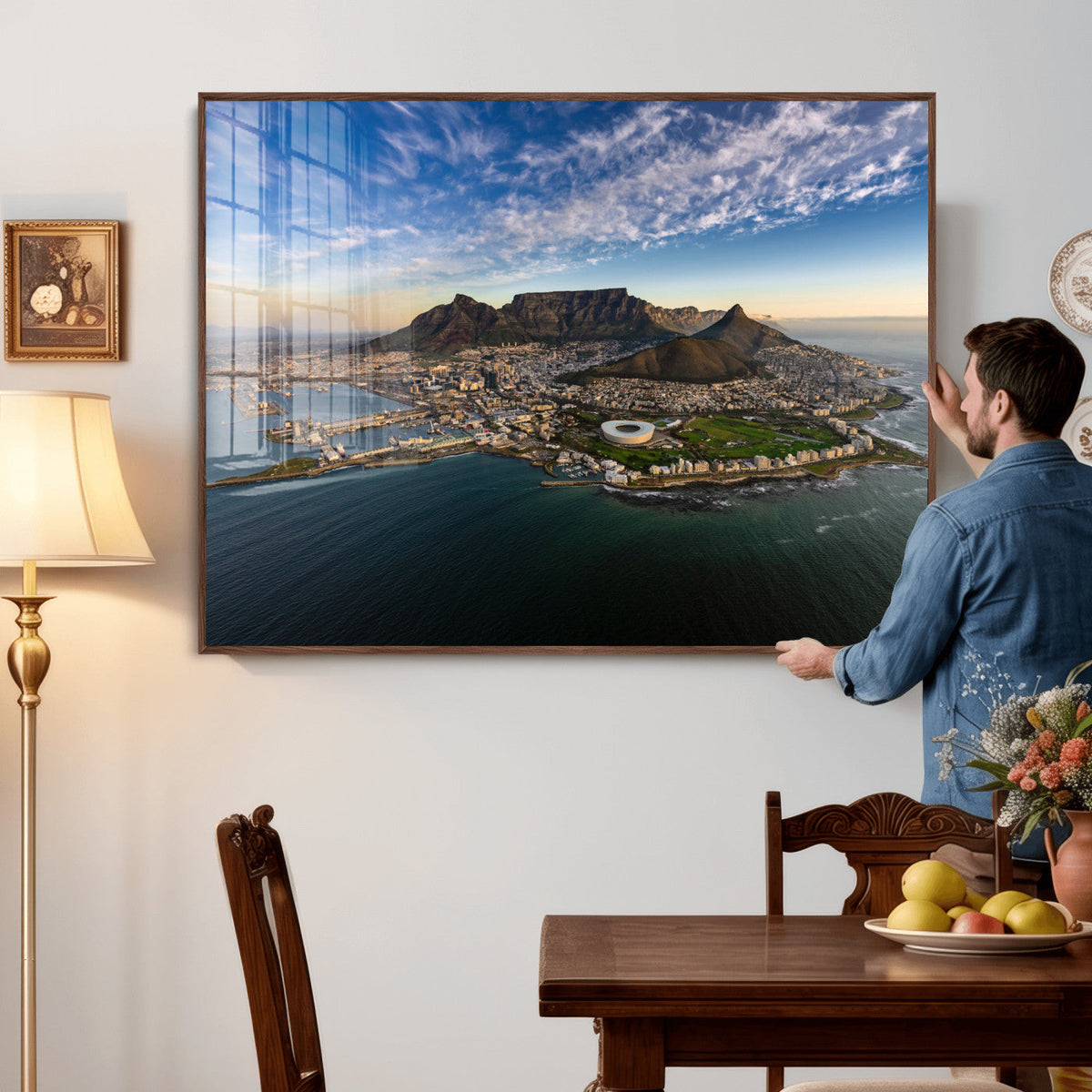 Cape Town Wall Art Canvas Print | Table Mountain Coastal Skyline Panorama
