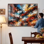 Lyrical Abstract Wall Art Canvas Print, Orange Blue Abstract