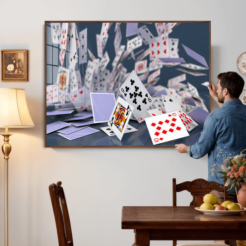 Playing Cards Canvas Wall Art | Casino Game Room Decor
