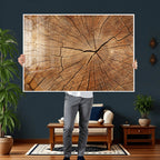 Tree Ring Canvas Art, Rustic Wood Grain Wall Art, Tree Slice Decor for Modern Homes