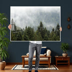 Misty Mountain Forest Wall Art Canvas Print