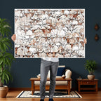 Abstract Longhorn Herd Wall Art Canvas Print