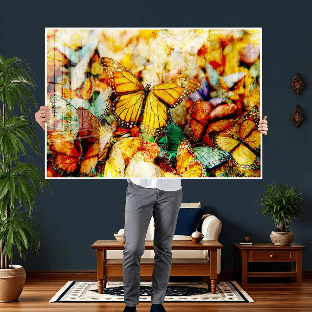 Butterfly Wall Art Canvas Print | Colorful Abstract Nature Artwork