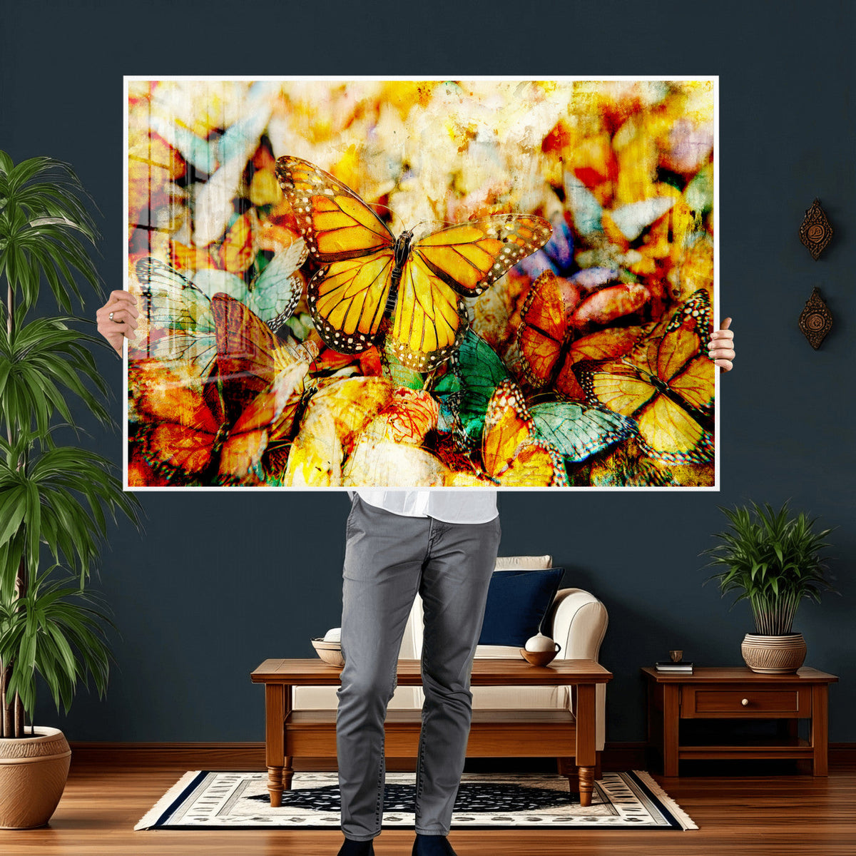 Butterfly Wall Art Canvas Print | Colorful Abstract Nature Artwork