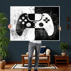 Abstract Gaming Controller Wall Art Canvas Print