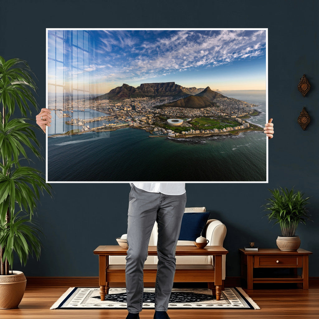 Cape Town Wall Art Canvas Print | Table Mountain Coastal Skyline Panorama