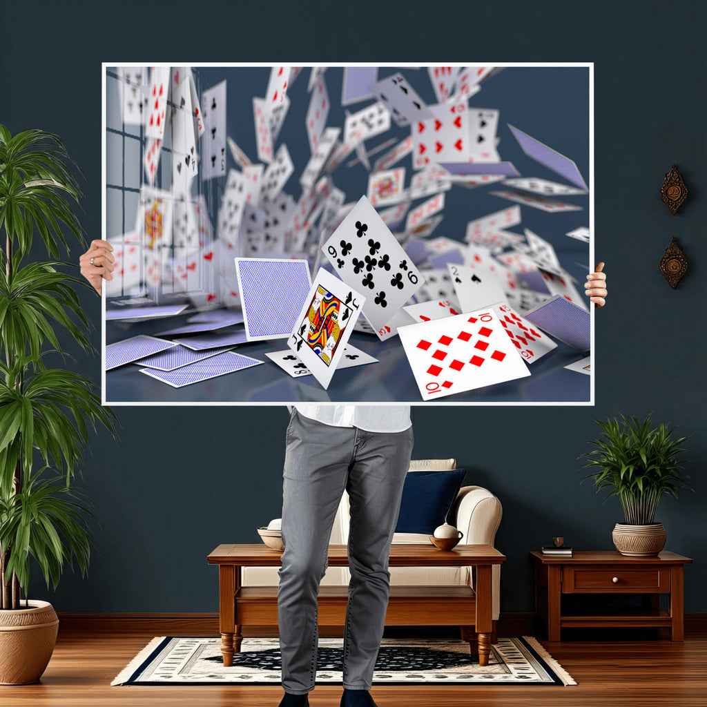 Playing Cards Canvas Wall Art | Casino Game Room Decor