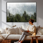 Misty Mountain Forest Wall Art Canvas Print