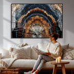 Abstract Wood Grain Canvas Print, Tree Ring Pattern Wall Art, Extra Large Living Room Wall Decor