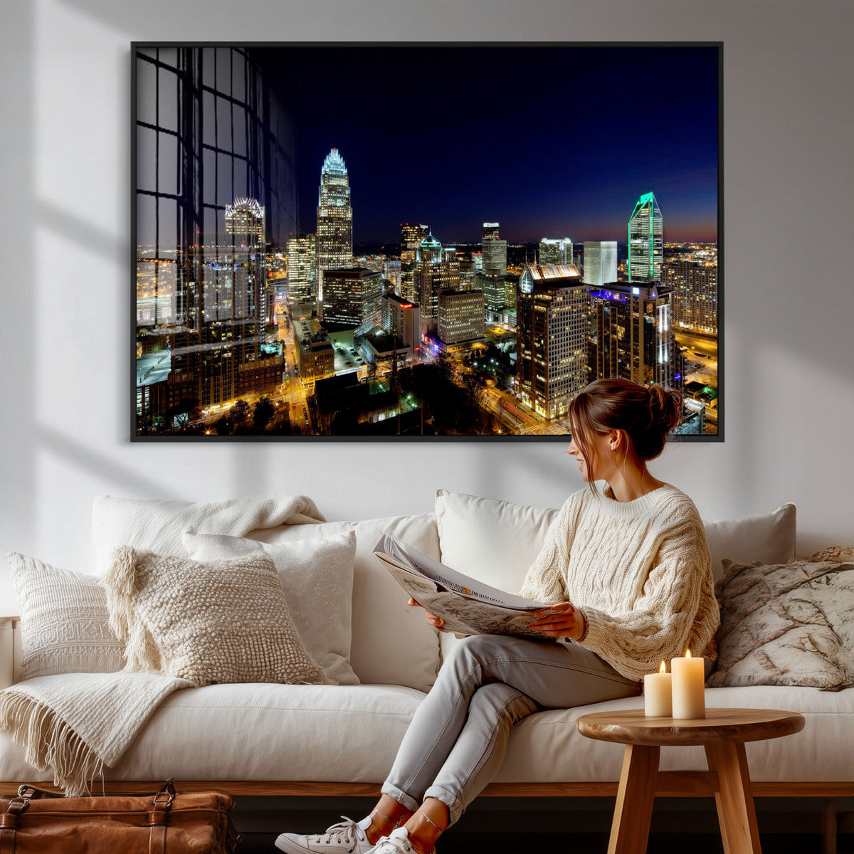 Atlanta Skyline Wall Art Canvas Print | Modern Cityscape