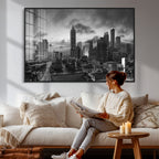 Atlanta Skyline Wall Art Canvas Print, Atlanta Downtown Night Cityscape