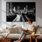 Atlanta Skyline Wall Art Canvas Print, Atlanta Downtown Night Cityscape