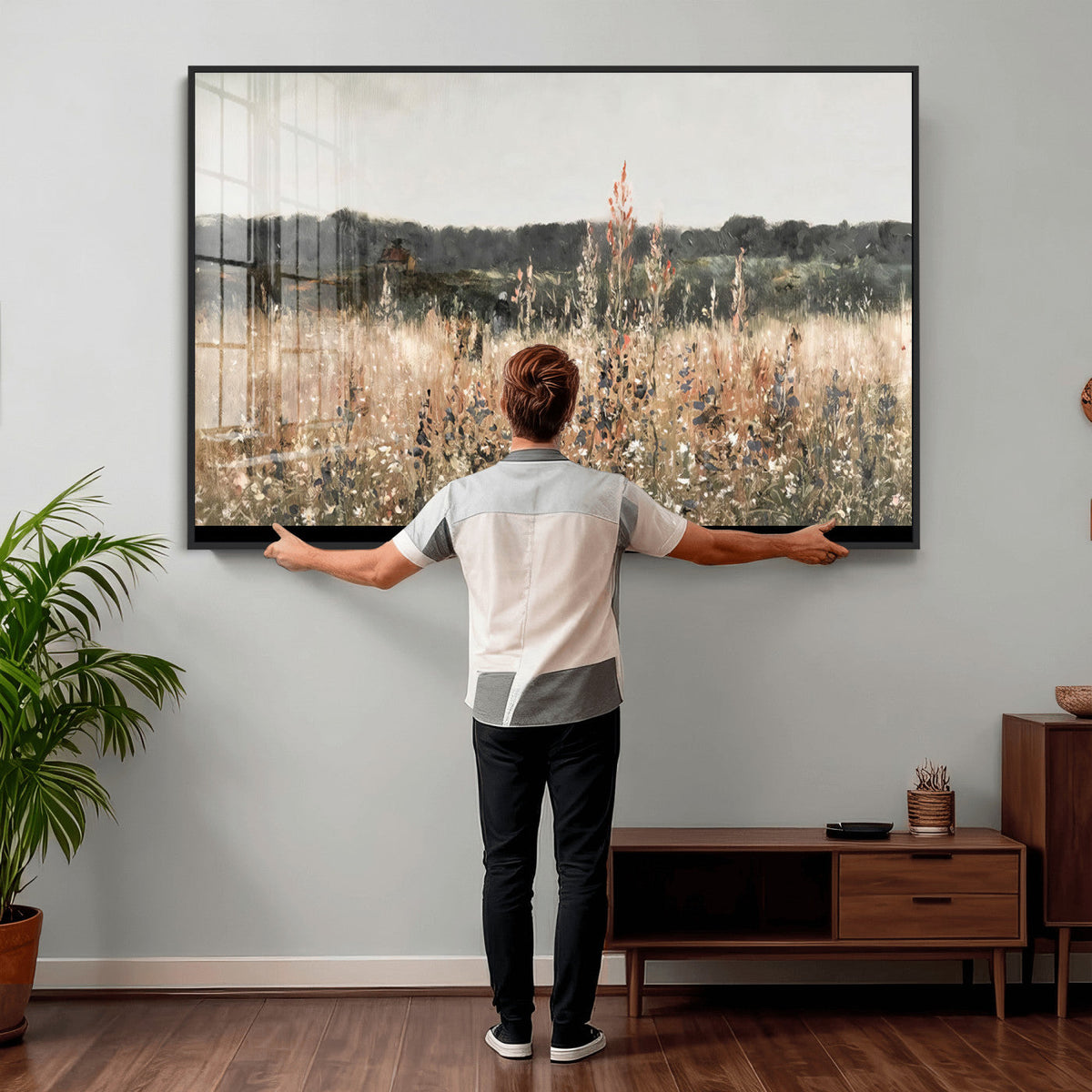 Rustic Field Landscape Wall Art Print, Giclee Canvas Wall Art
