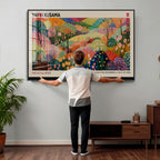 Framed Yayoi Kusama 1986 Wall Art Print | Japanese Wabi Sabi Vibrant Abstract Landscape Canvas