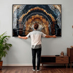 Abstract Wood Grain Canvas Print, Tree Ring Pattern Wall Art, Extra Large Living Room Wall Decor