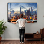 Atlanta Skyline Wall Art Canvas Print, Atlanta Downtown Night Cityscape