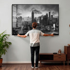 Atlanta Skyline Wall Art Canvas Print, Atlanta Downtown Night Cityscape