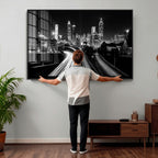 Atlanta Skyline Wall Art Canvas Print, Atlanta Downtown Night Cityscape