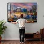 Baltimore Skyline Wall Art Canvas Print, Baltimore Downtown Night Cityscape