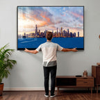 Chicago Wall Art Canvas Print - Chicago City Downtown Night Cityscape