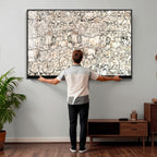 Abstract Bison Wall Art Canvas Print, Abstract Animal Art for Cabin Decor