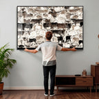 Abstract Texas Longhorn Print, Longhorn Herd Print