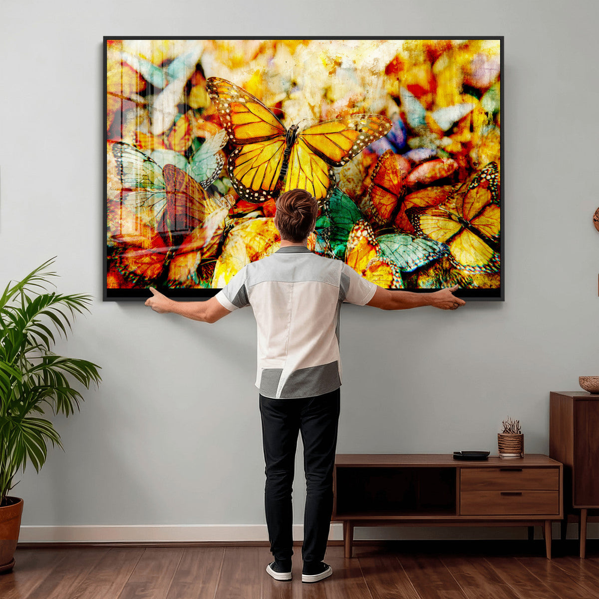 Butterfly Wall Art Canvas Print | Colorful Abstract Nature Artwork