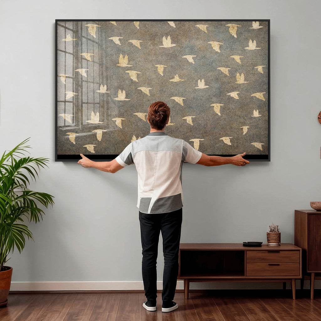Abstract Birds Wall Art Canvas Print