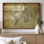 Push Pin World Map Canvas Print | Travel Tracker Wall Art