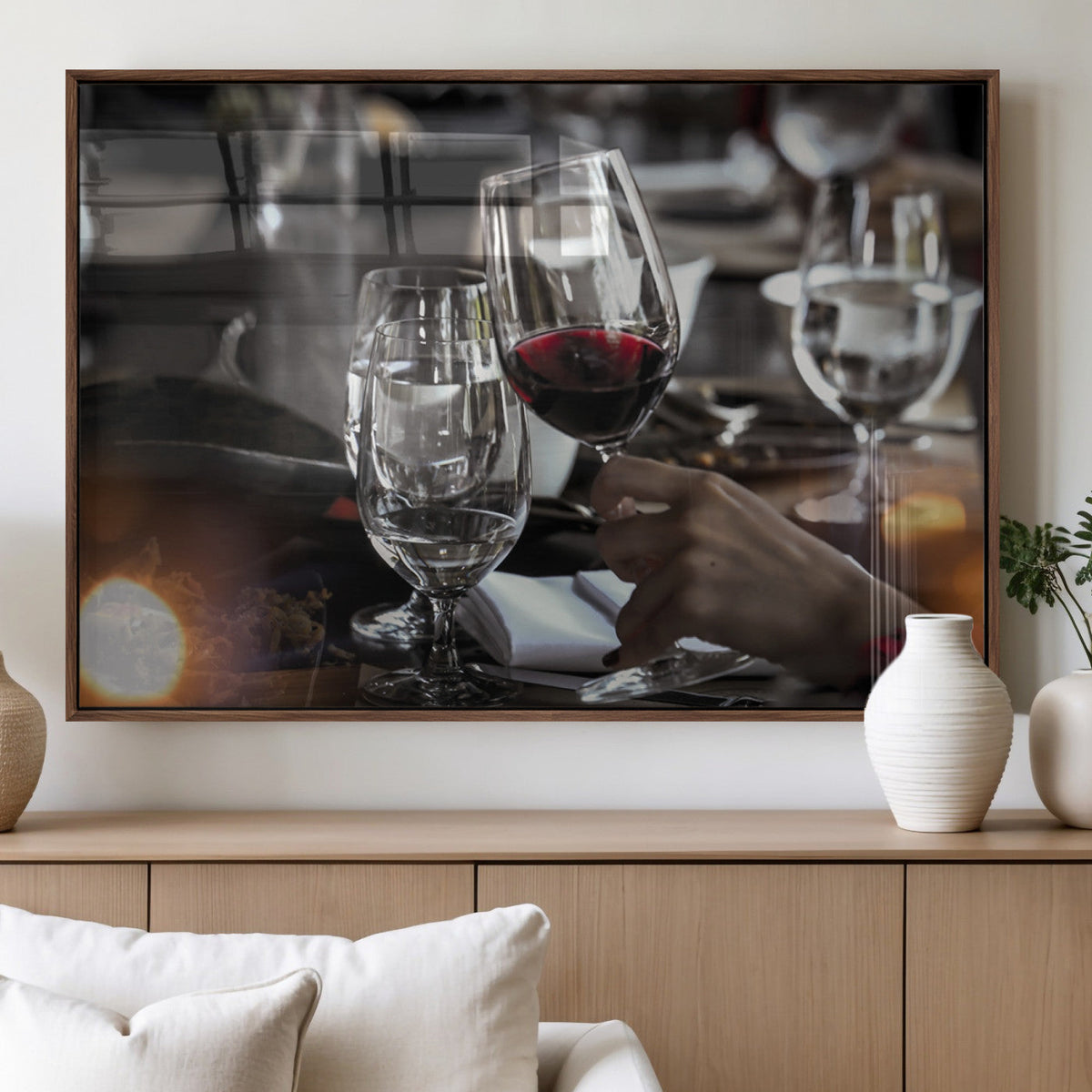 Red Wine and Glass Canvas Print
