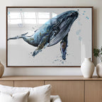 Watercolor Whale Wall Art Canvas Print