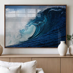 Ocean Wave at Sunset Canvas Art, Large Wall Print of Vibrant Water Waves