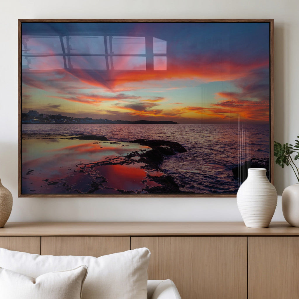 Glorious Sunset on The Beach Wall Art Canvas Print