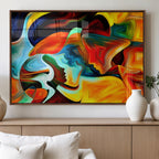 Human Love Figures Abstract Wall Art Canvas Print